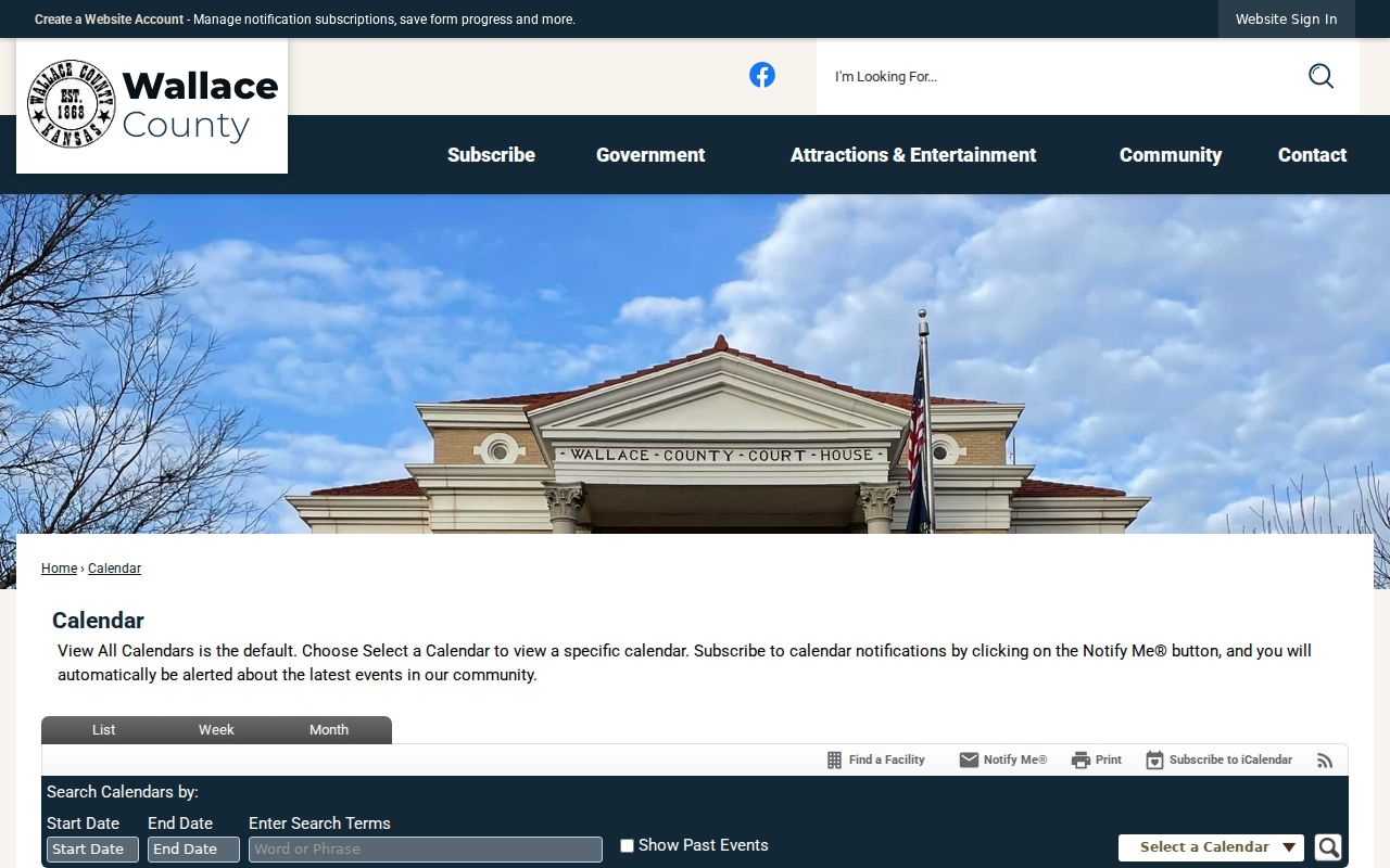 Wallace County government calendar closure notice